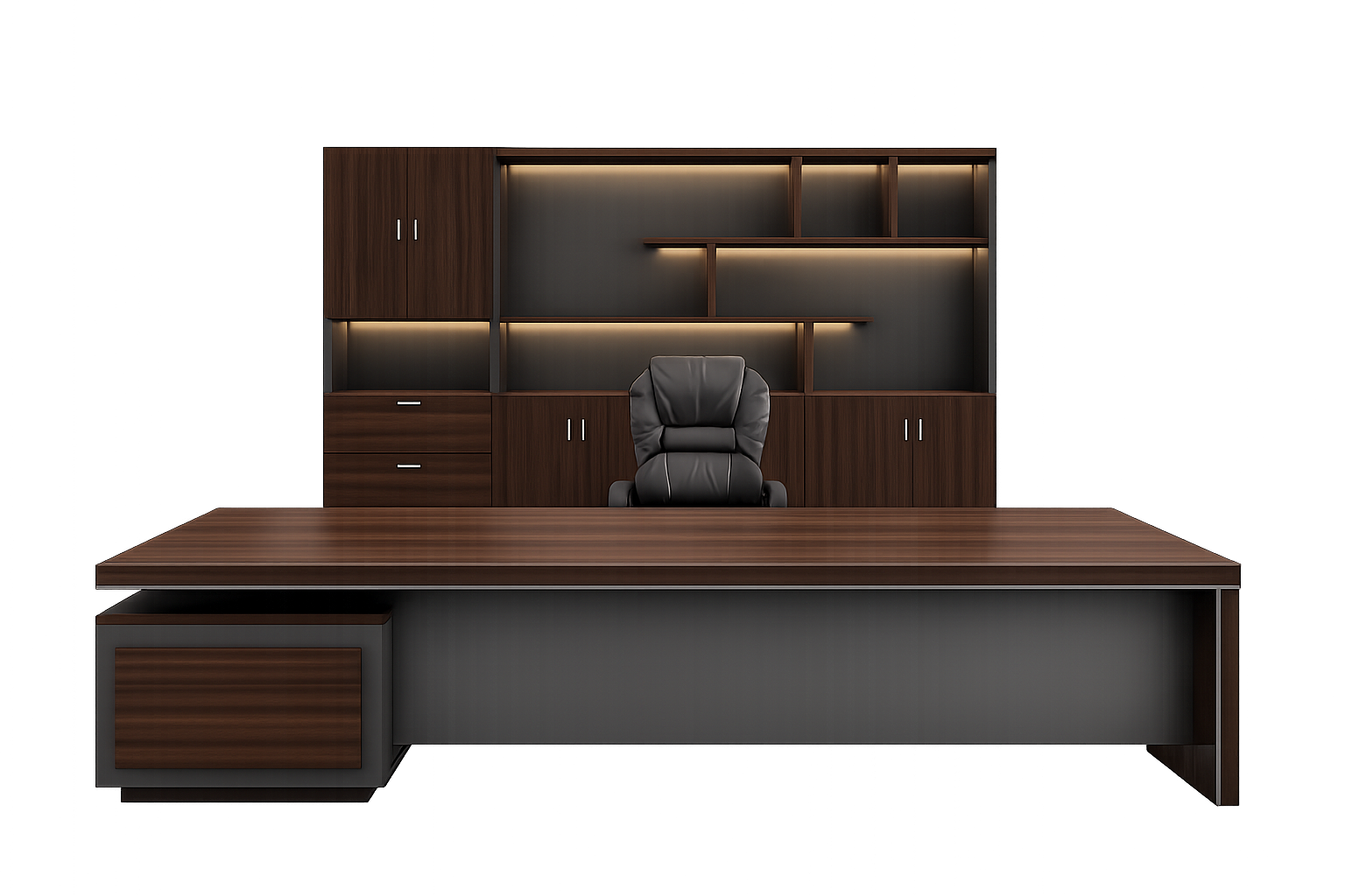 Premium Executive Table with Optional Rear Storage Unit