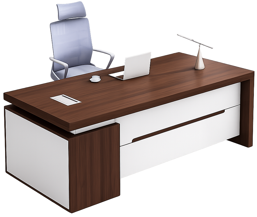 Modern Executive Table with 3-Drawer Storage