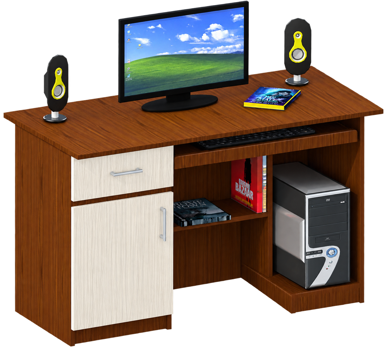 Dual Tone Utility Computer Table