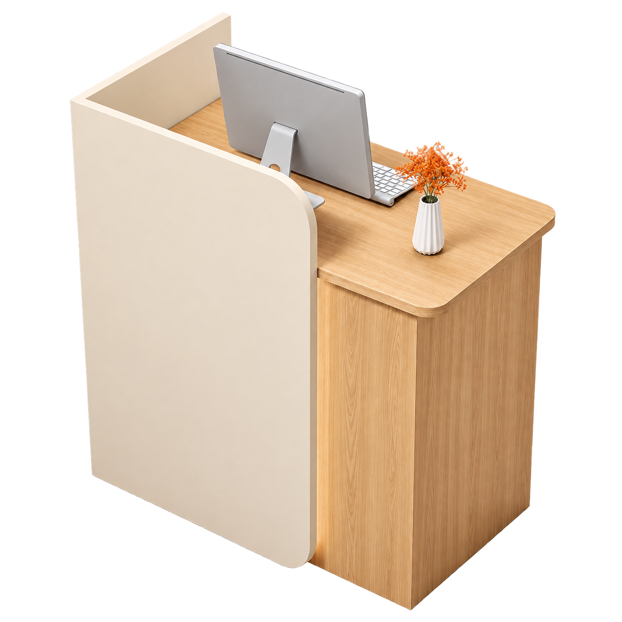 Compact Reception Desk with Privacy Panel
