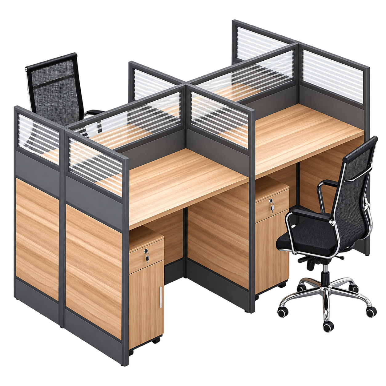 4-Seater Modular Office Workstation