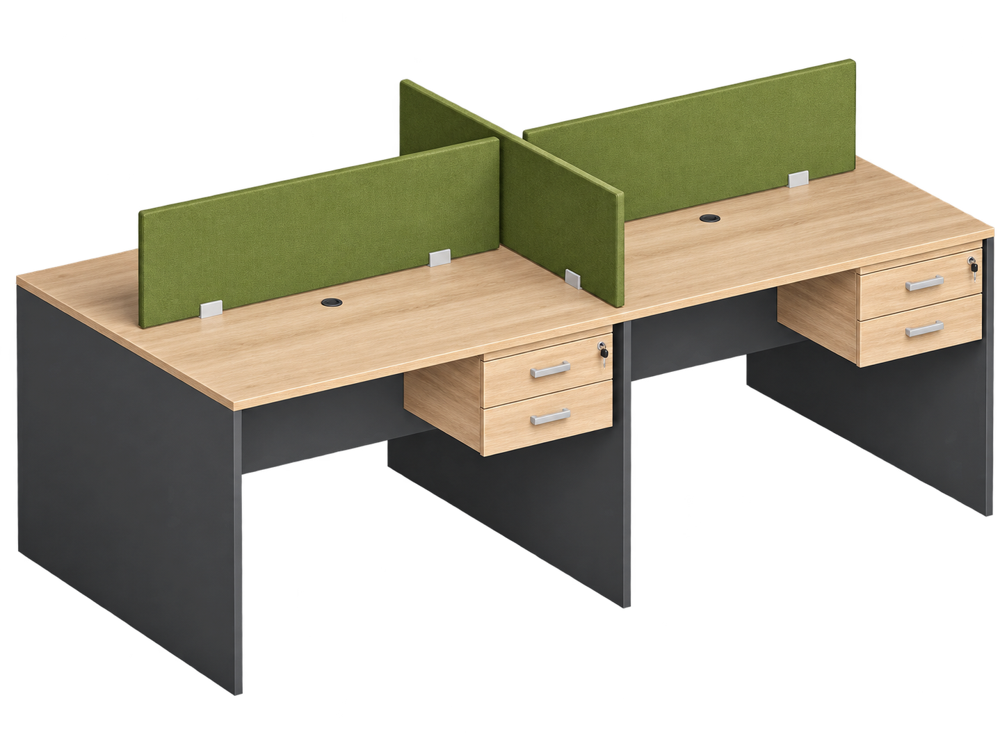4-Seater Back-to-Back Modular Workstation