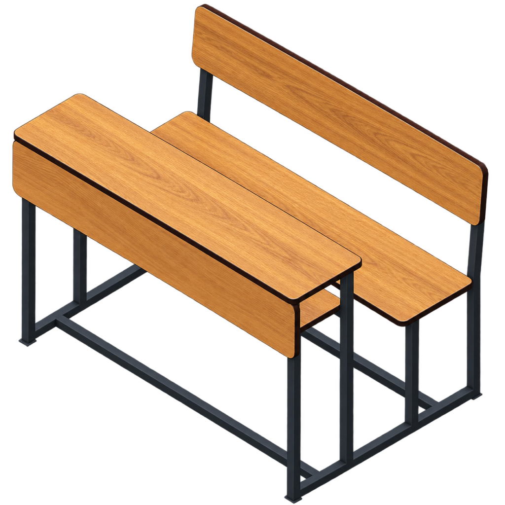 Desk Bench with Front Cover & Back Support