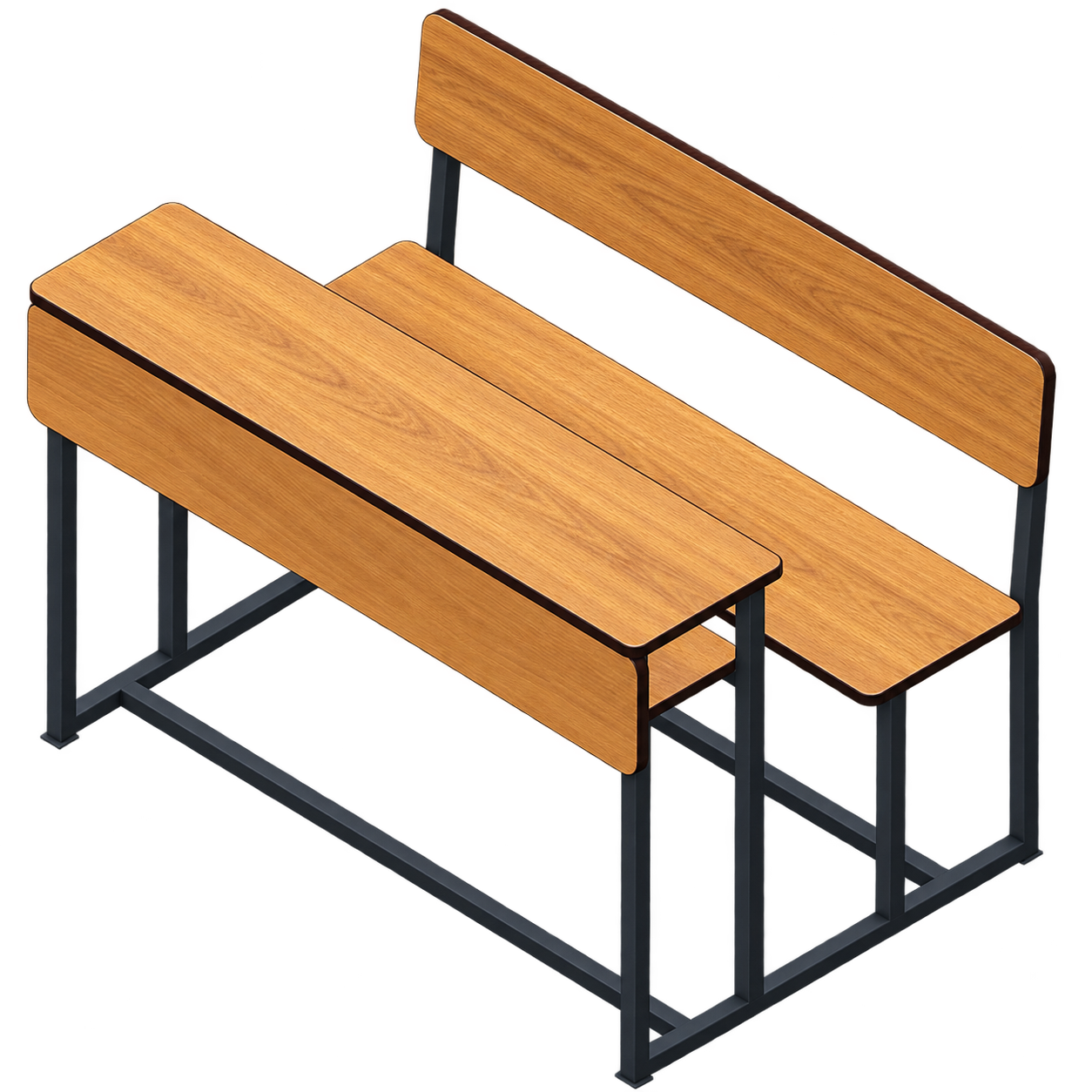 Desk Bench with Front Cover & Back Support