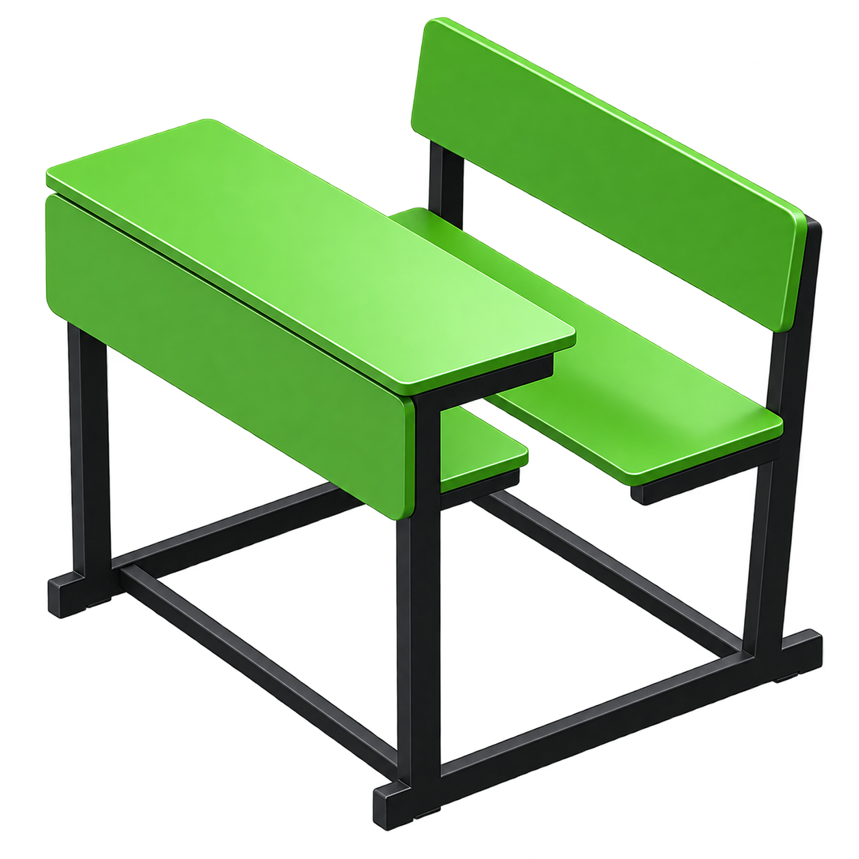Kids Desk Bench with Front Panel & Back Support
