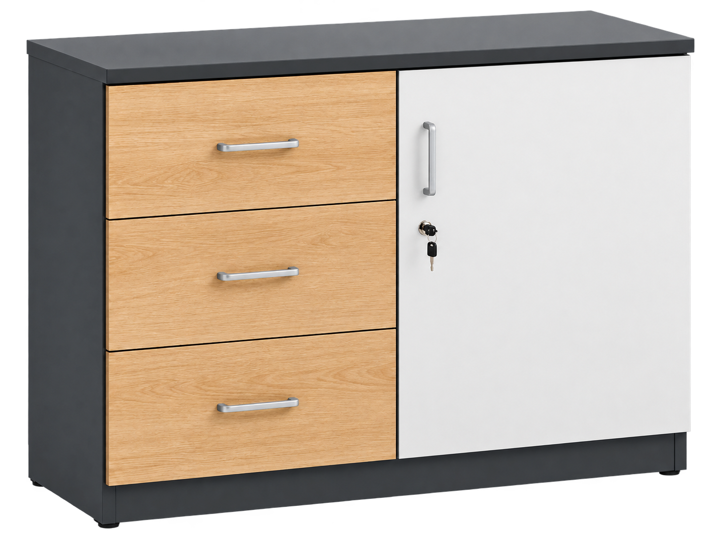 Three-Drawer with Lockable Office Storage Cabinet