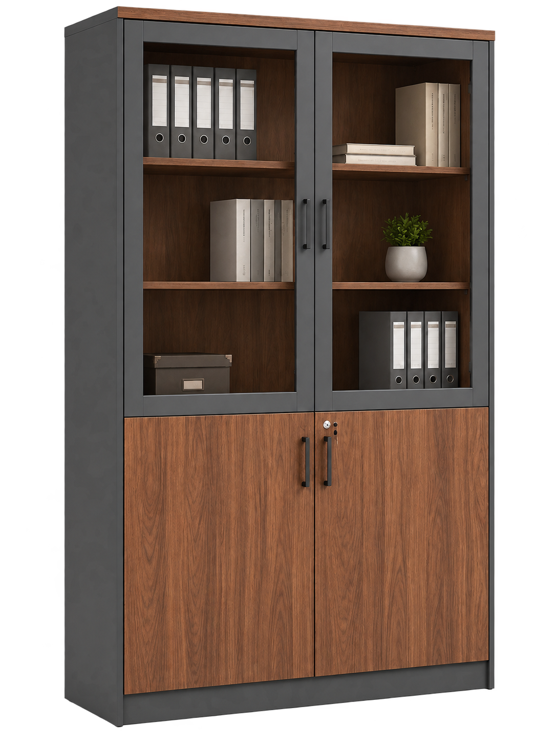 Glass-Door Office File and Storage Cabinet