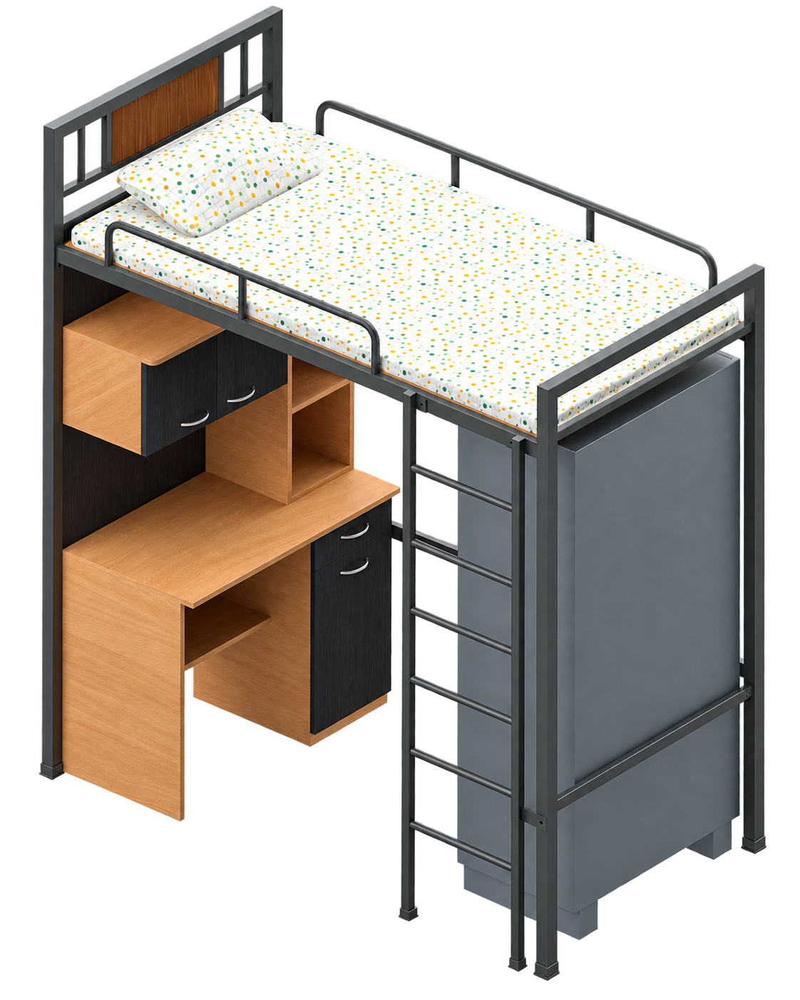 Loft Bed with Integrated Study and Storage