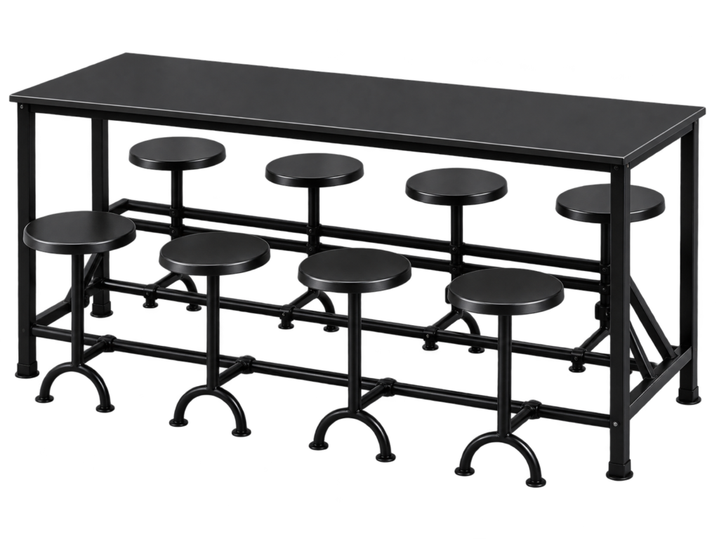 Modern Cafeteria Stool Dining Table