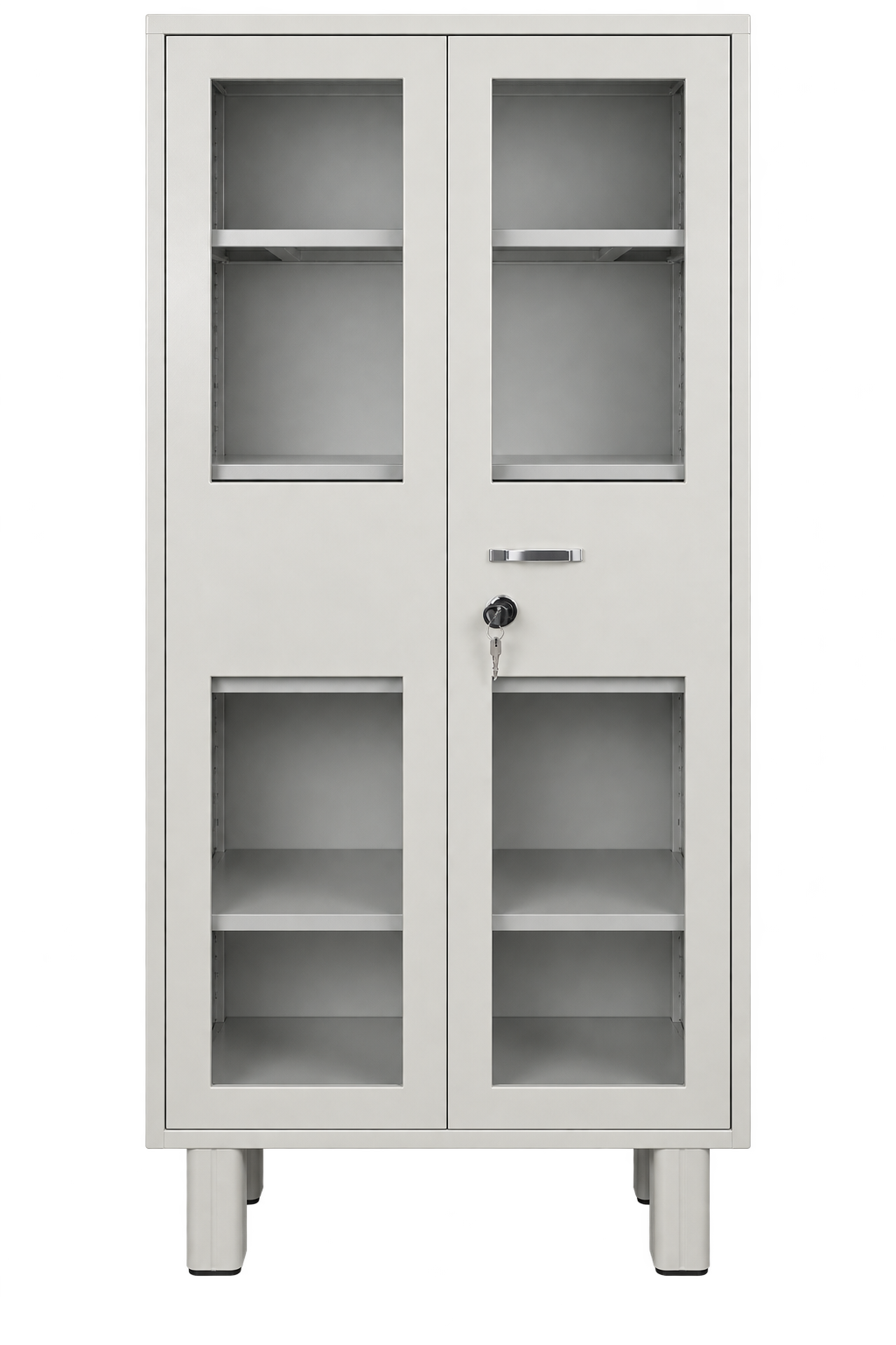 Book Shelves with Double Door & Four Glass Panels