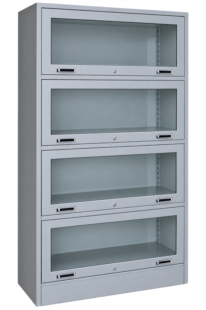 Book Shelves with Four Doors & Four Glass Panels