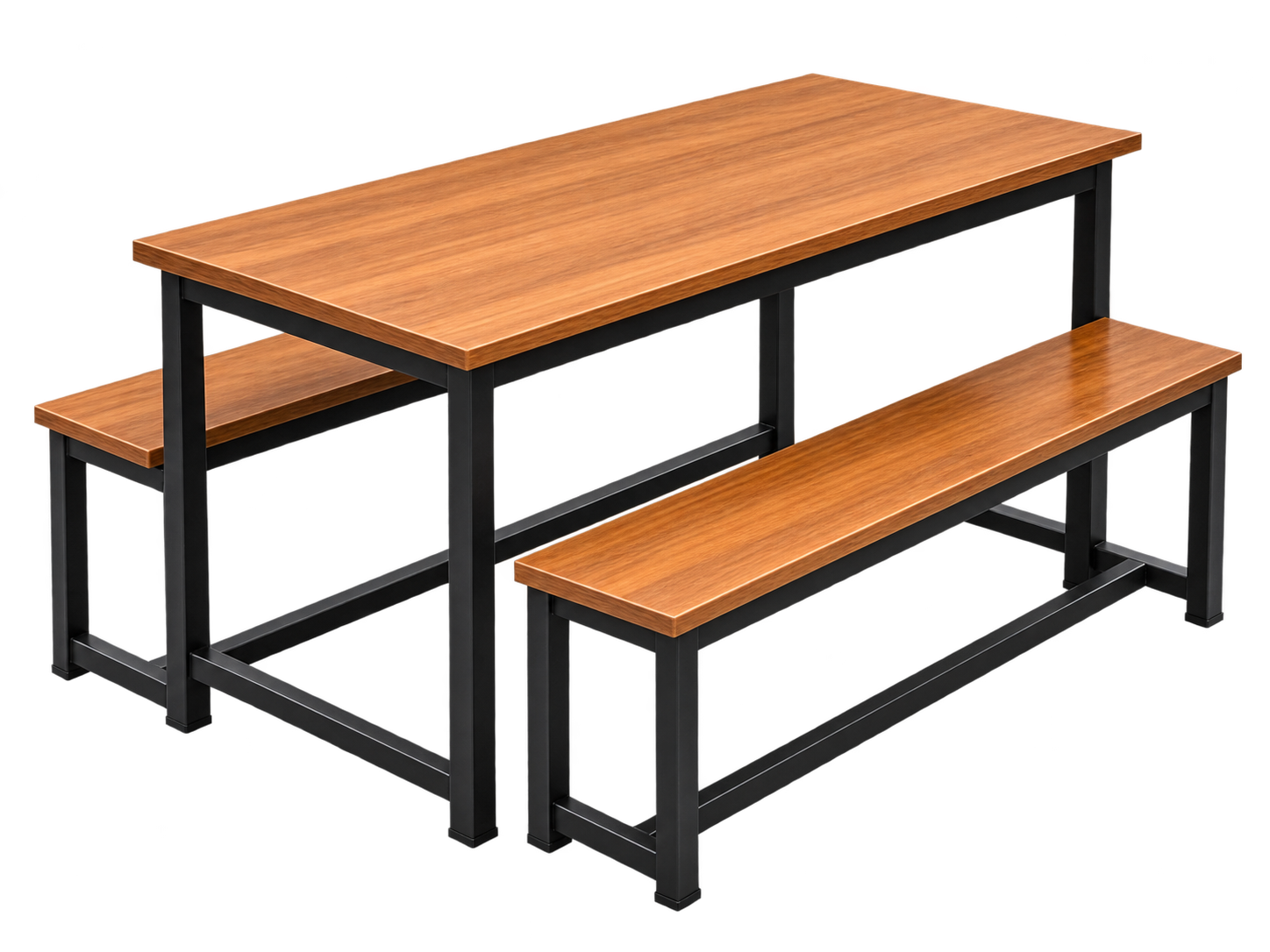 MS Frame Wooden Top Canteen Table Set
